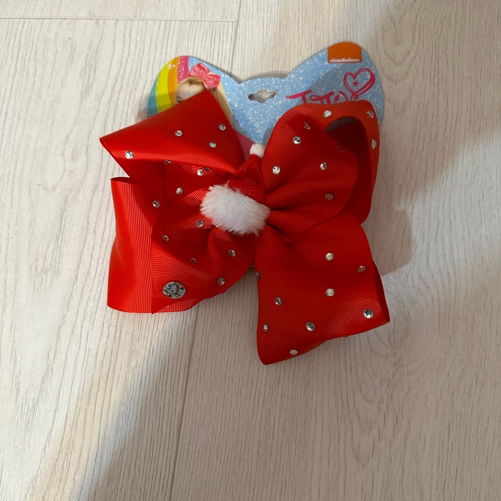 New Jojo Siwa christmas bow  
red santa hat